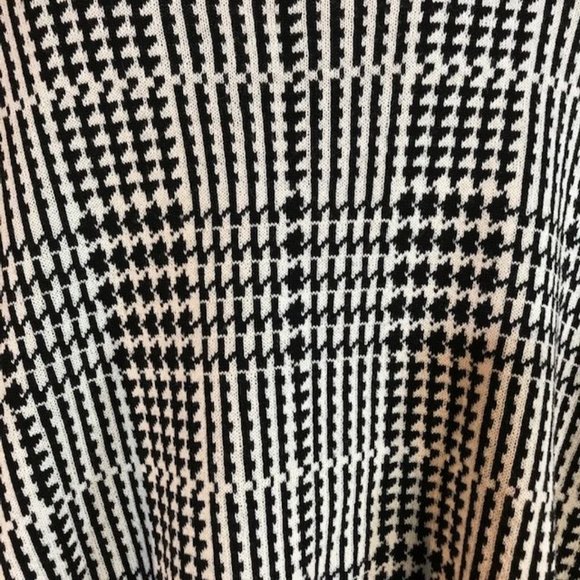NWOT Kasper Wool Blend Tipped Houndstooth Plaid Mandarin Collar Cape - Picture 10 of 12